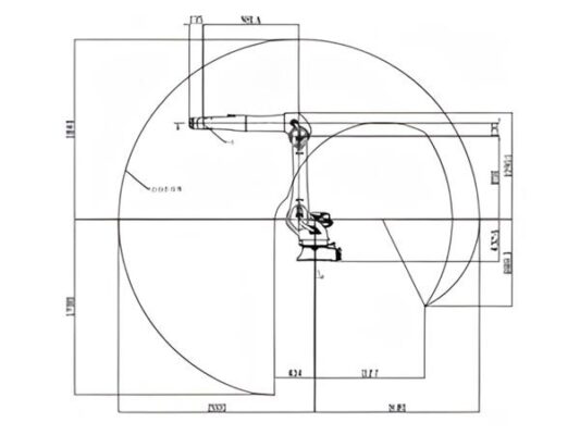 Cổ tay có thể chịu tải trọng 20kg và bán kính làm việc lên đến 2000mm.