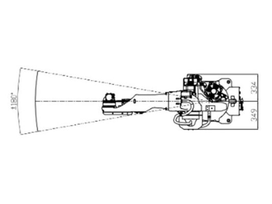 Cổ tay có thể chịu tải trọng 80kg và bán kính làm việc lên đến 2200mm.