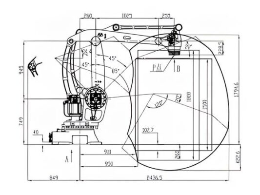 Robot công nghiệp bốn trục tải trọng trung bình KW1120M-2400.