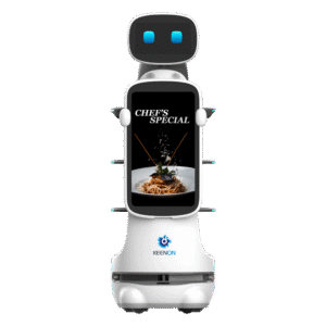 robot giao đồ ăn kết hợp quảng cáo