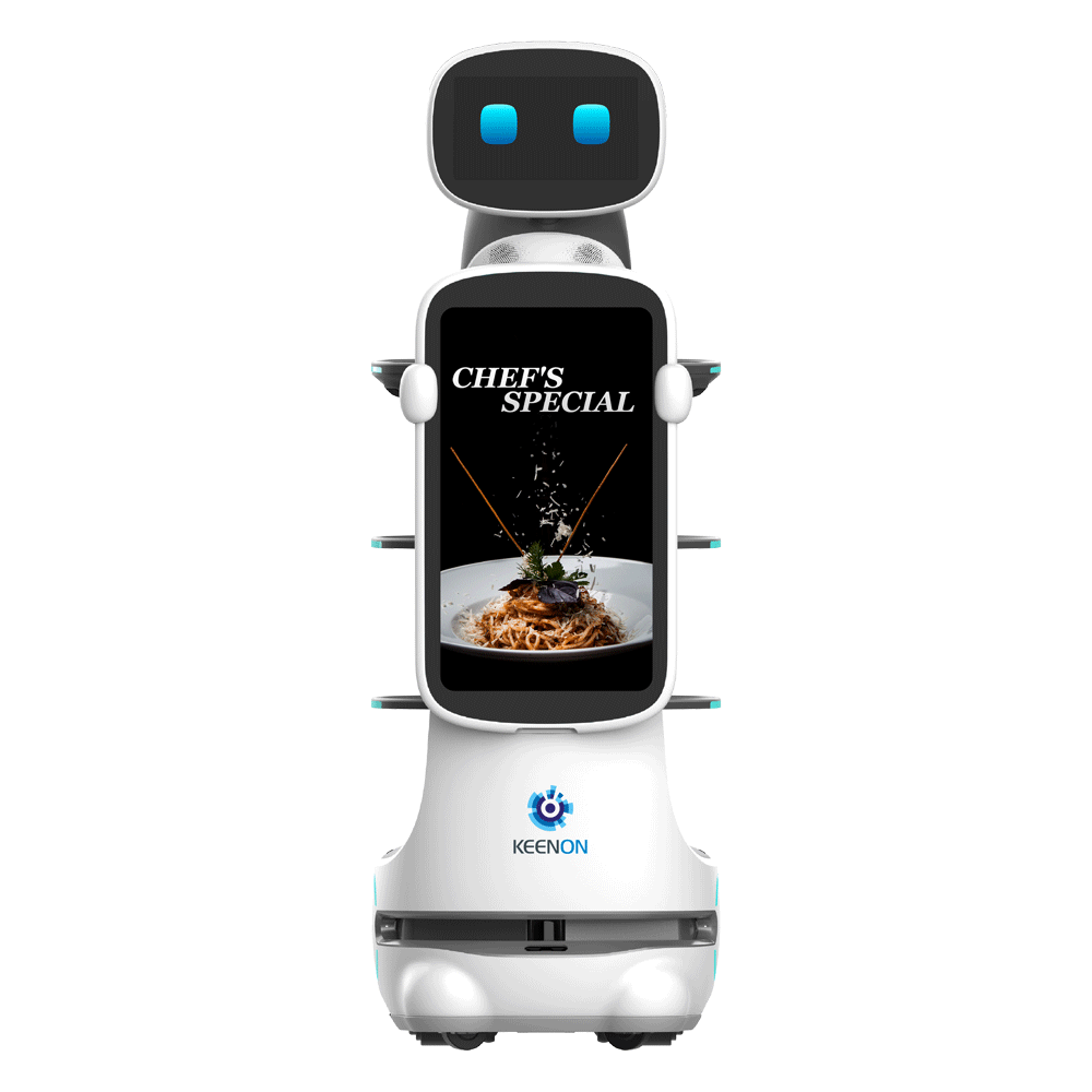 robot giao đồ ăn kết hợp quảng cáo