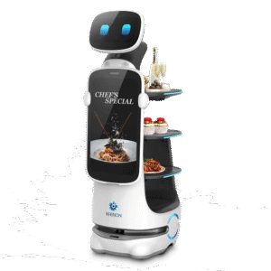 robot giao đồ ăn kết hợp quảng cáo
