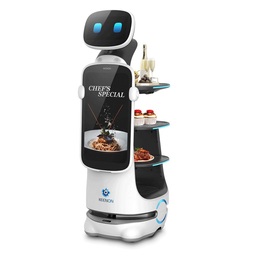 robot giao đồ ăn kết hợp quảng cáo